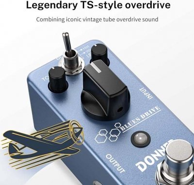 PEDAL DE EFECTO DONNER BLUES DRIVE OVERDRIVE TRUE BYPASS