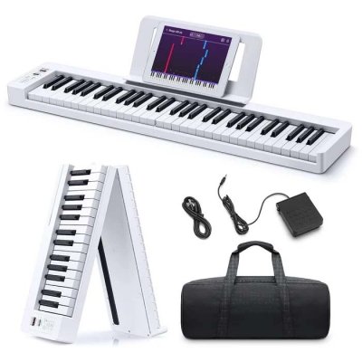 PIANO DONNER PLEGABLE DP06 61 TECLAS SEMIPESADAS-BATERIA 10HS-128 VOCES Y RITMOS-MIDI-BLUETOOTH-UBSC