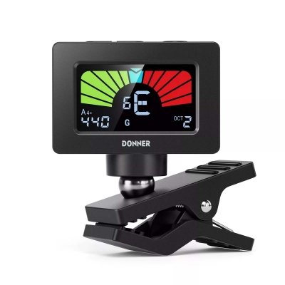 AFINADOR DONNER DT10 TIPO CLIP MAGNETICO-LCD COLOR-GUITARRA-BAJO-VIOLIN-UKELELE-BANJO-CROMATICO