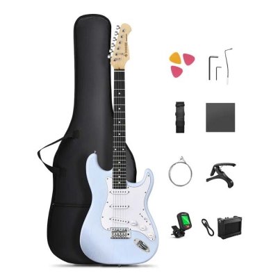 SET GUITARRA ELECTRICA DONNER DST80 CON AMPLIFICADOR 5W-FUNDA-AFINADOR COLOR SONIC BLUE EC6958