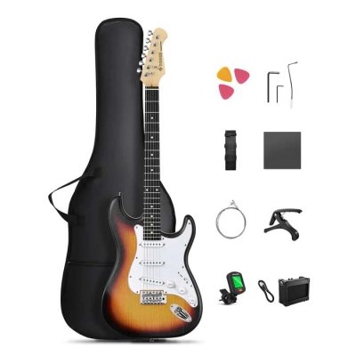 Set Guitarra Electrica Donner Dst80 Con Amplificador 5W-Funda-Afinador Color Sunburst Ec6959