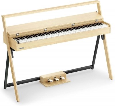 PIANO ELECTRICO DONNER OURA R300 CON TAPA-SOPORTE-3 PEDALES-POLIFONIA 256-15 VOCES-BLUETOOTH-NATURAL