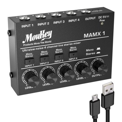 MIXER DE AUDIO DONNER MAMX1 MOUKEY-4 CANALES MKO105