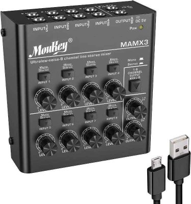 MIXER DE AUDIO DONNER MAMX3 MOUKEY- 8 CANALES