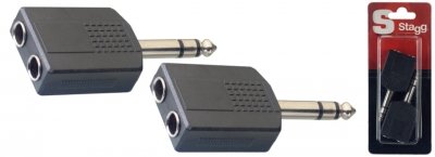 ADAPTADOR STAGG DOS PLUGS A PLUG STEREO - BLISTER X 2 UNIDADES