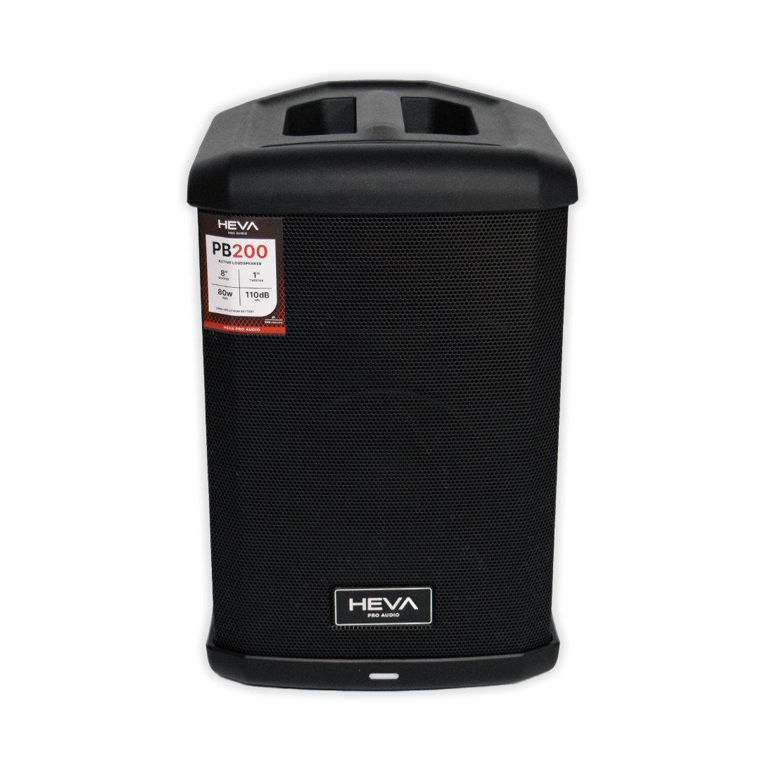 Bafle activo Heva pro audio 8" con bateria-bluetooth-4 canales-2 vias pb200