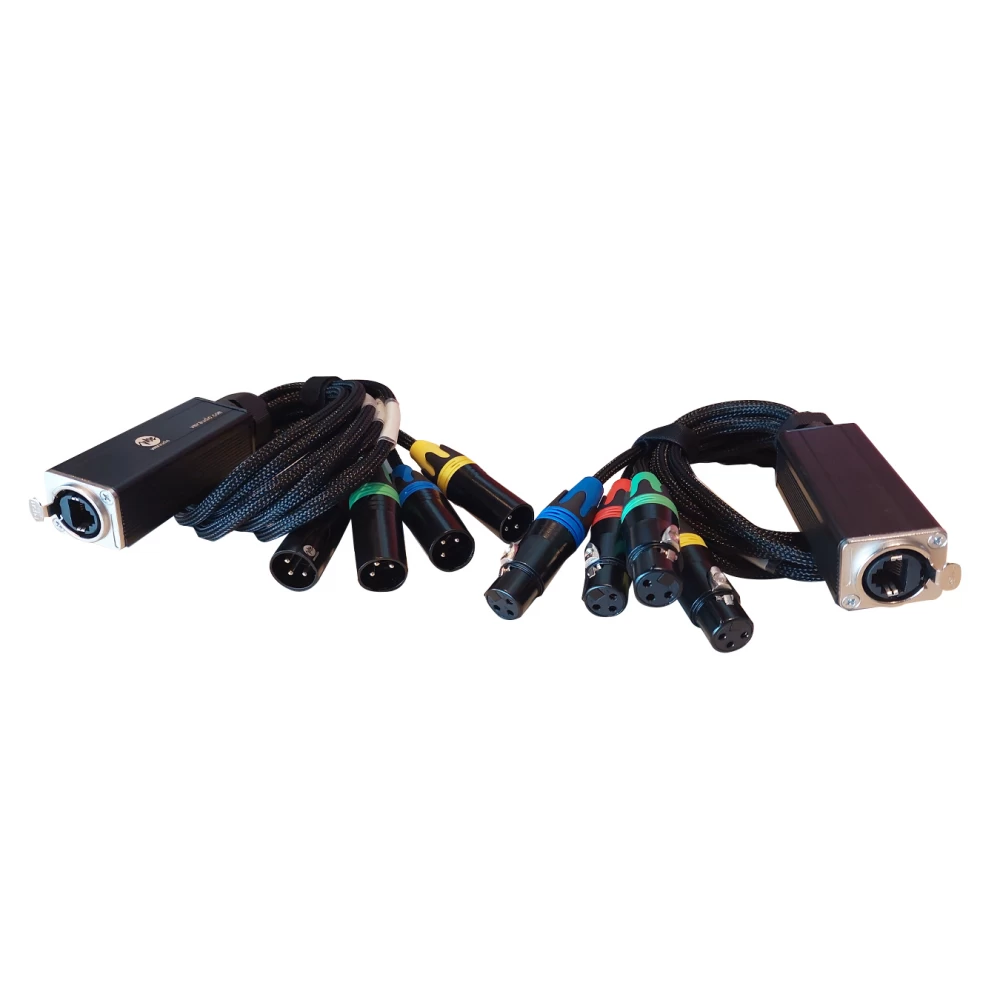 Pack De 2 Cables Adaptadores Rj45 A 4 Xlr Macho Y 4 Xlr Hembra Vmr Cs-Dmx-X4-Cat6-Mf
