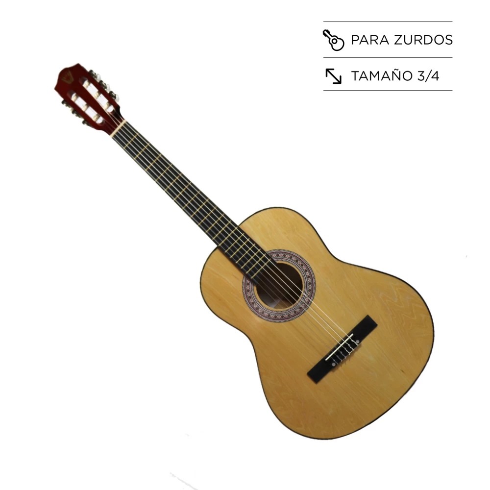 Guitarra Clásica 3/4 Con Cuerdas De Nylon Para Zurdos Con Funda Wotan Dag-Cadet-Lh