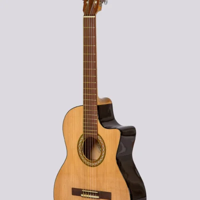 Guitarra Electrocriolla Romantica De Estudio Con Corte N-Std Con Funda Natural Fishman Isys