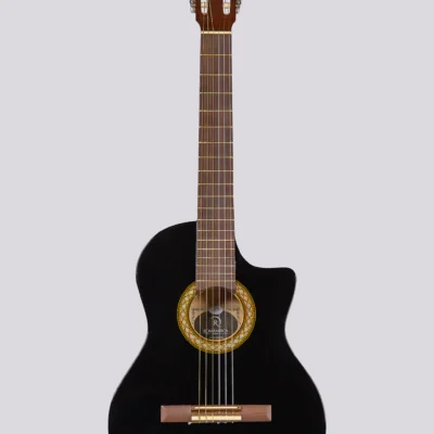 Guitarra Electrocriolla Romantica De Estudio Con Corte N-Std Con Funda Negra Fishman Isys