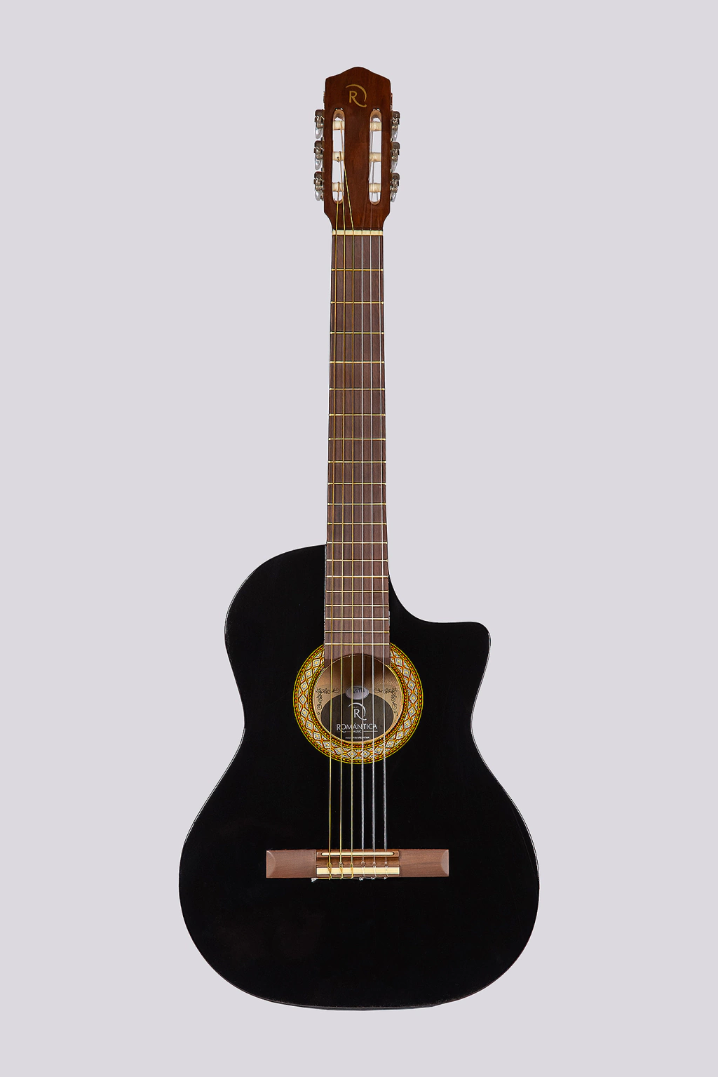 Guitarra Electrocriolla Romantica De Estudio Con Corte N-Std Con Funda Negra Fishman Isys
