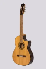 Guitarra Electrocriolla Media Caja Romantica Con Corte J-1 Ebro Con Funda Natural Eq-4T