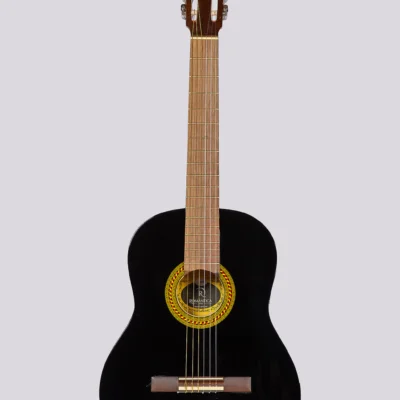 Guitarra  Electrocriolla Romantica De Aprendizaje Aap Negra Zurdos Eq-4T Con Funda