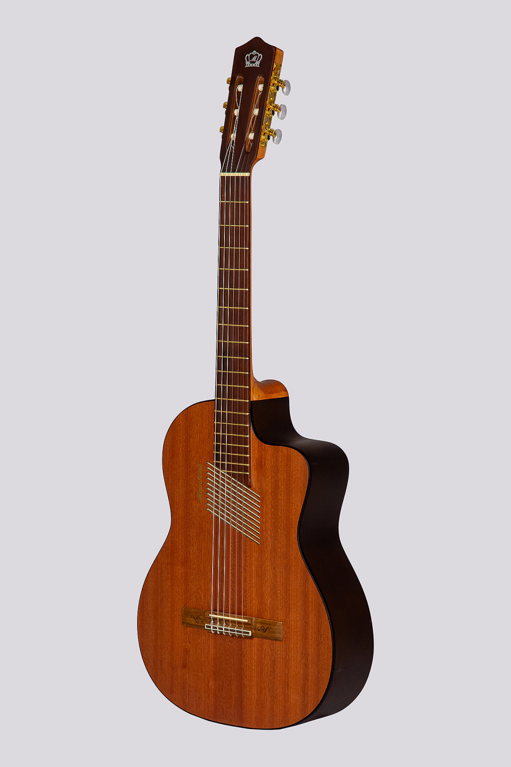 Guitarra Electrocriolla De Concierto Profesional Nw-100 Mantini Con Funda Natural Fishman Isys Romantica