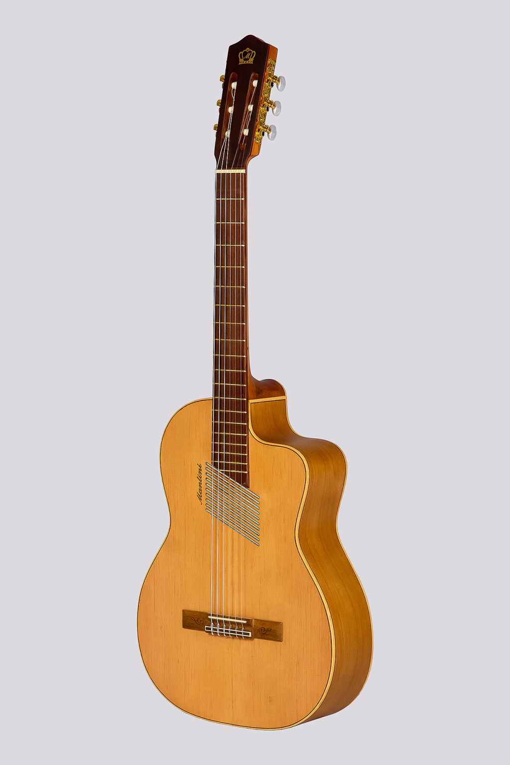Guitarra Electrocriolla De Concierto Profesional Nw-200 Mantini Con Funda Natural Fishman Presys Romantica
