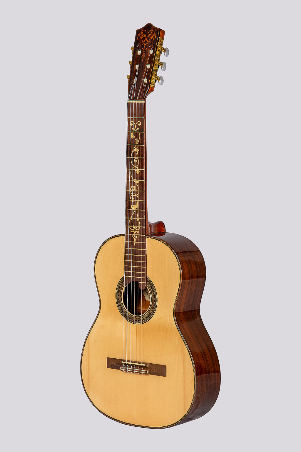 Guitarra Electrocriolla Luthier Profesional Mantini Premium Con Funda Natural Zurdos Fishman Isys Romantica