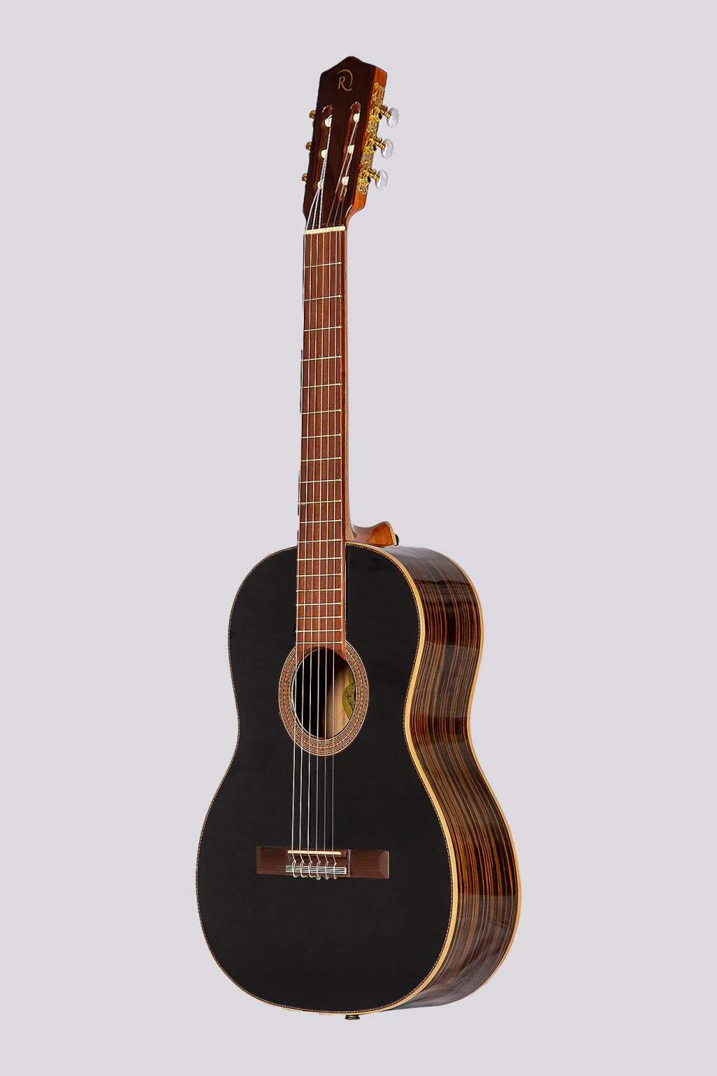 Guitarra Romantica D De Medio Concierto Con Funda Negra Mate