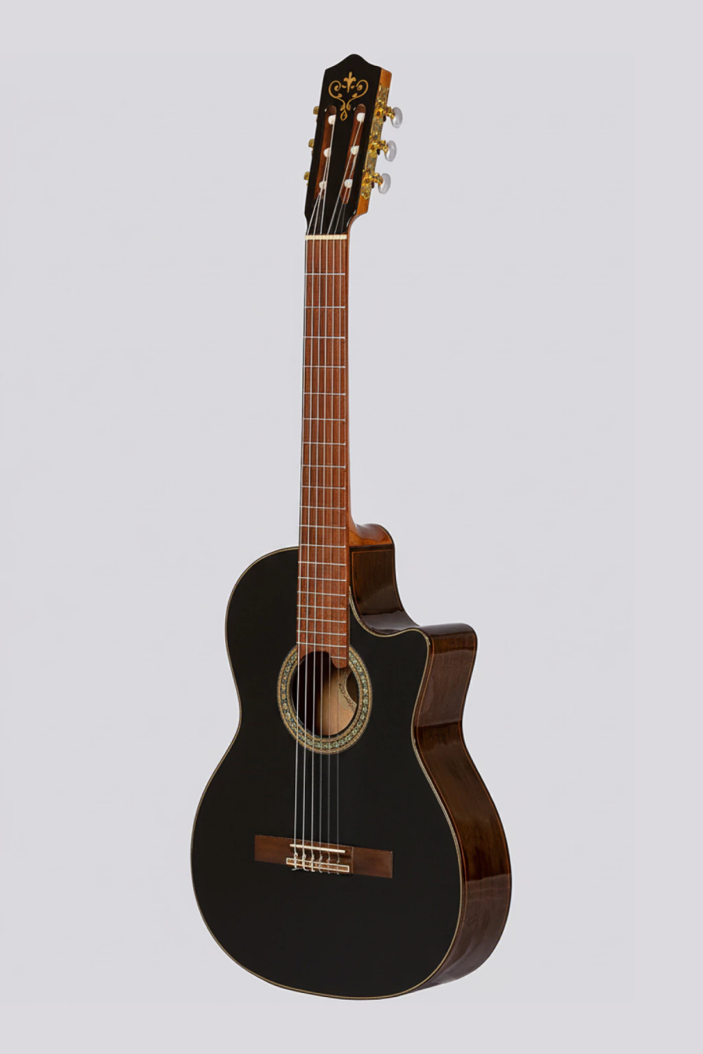 Guitarra Electrocriolla Romantica Profesional N-Luxe Con Funda Negra Fishman Prefix Plus T